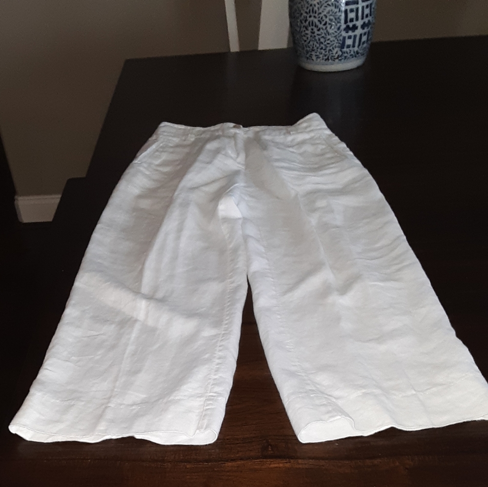 White linen pants